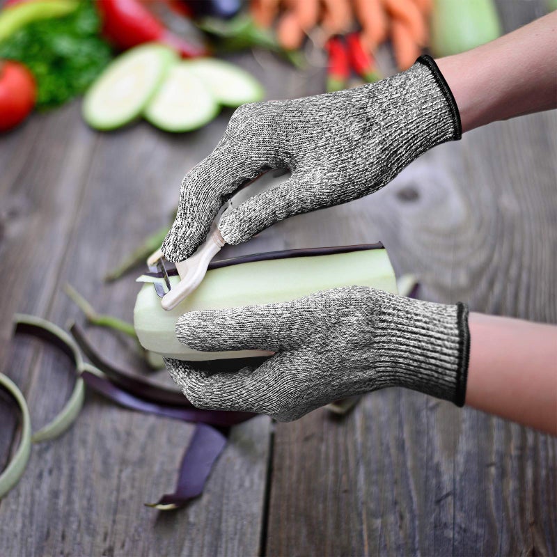 Evridwear Cut Resistant Gloves Food Grade Level 5 Kitchen Safety Protection (Gray, Medium) - Image 4